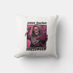 Cojín Decorativo Camiseta de terror vintage con Halloween grabado a