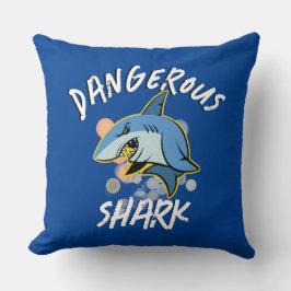 Cojín Decorativo Camiseta de tiburón peligroso