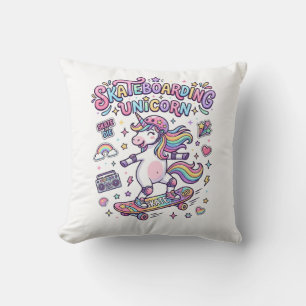 Cojín Decorativo Camiseta de tipografía negrita de unicornio de mon