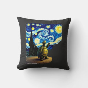 Cojín Decorativo Camiseta de Tortuga Artística Tortuga de la Noche