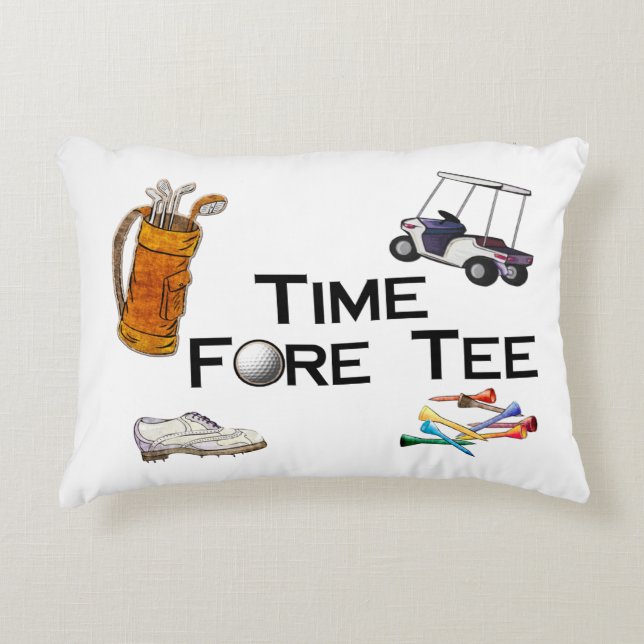 Cojín Decorativo Camiseta delantera Golfing del tiempo (Anverso)