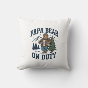 Cojín Decorativo Camiseta Día del Padre Papá Oso de Servicio Divert