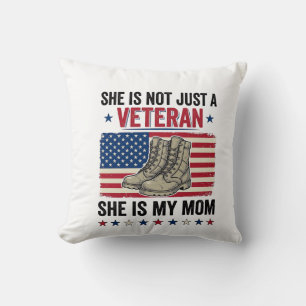 Cojín Decorativo Camiseta Diseño Botas Militares Patrióticas Madre 