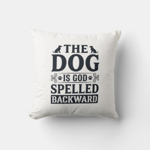 Cojín Decorativo Camiseta Diseño Vintage Perro Es Dios Deletreado A