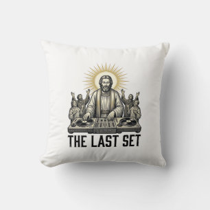 Cojín Decorativo Camiseta Diseño Vintage Religioso DJ El Último Set
