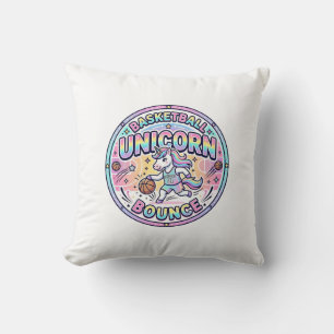 Cojín Decorativo Camiseta Divertida de Baloncesto de Unicornio Rebo