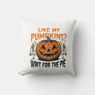 Cojín Decorativo Camiseta Divertida de Calabaza Esqueleto Halloween