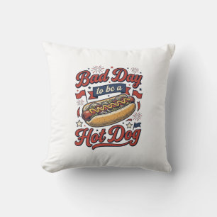 Cojín Decorativo Camiseta Divertida de Comida Patriótica Vintage de