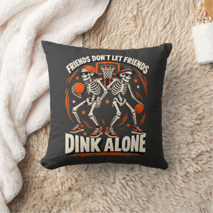 Cojín Decorativo Camiseta divertida de esqueletos de baloncesto