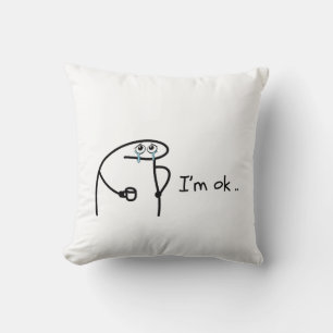 Cojín Decorativo Camiseta divertida de Flork con meme de Estoy Bien