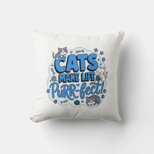 Cojín Decorativo Camiseta Divertida de Gato: Los Gatos Hacen la Vid