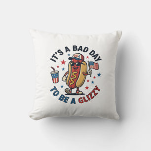 Cojín Decorativo Camiseta divertida de grabado vintage de hot dog p