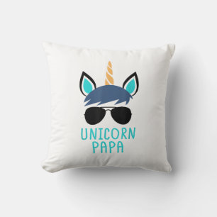 Cojín Decorativo Camiseta Divertida de Papá Unicornio Regalo del Dí