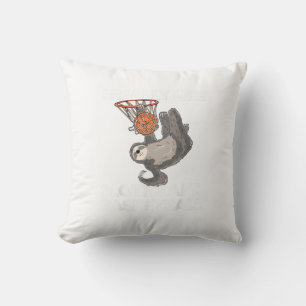 Cojín Decorativo Camiseta divertida de perezoso de baloncesto, rega