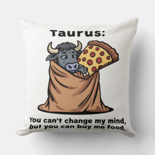 Cojín Decorativo Camiseta Divertida de Tauro con Diseño de Zodiaco
