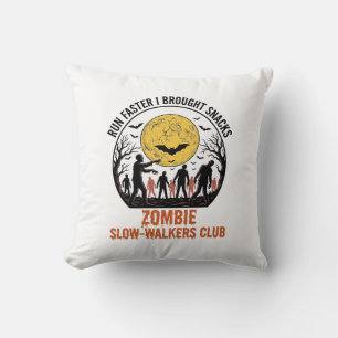 Cojín Decorativo Camiseta Divertida de Zombie con Luna Grabada y Hu