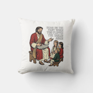 Cojín Decorativo Camiseta divertida historia bíblica vintage profes