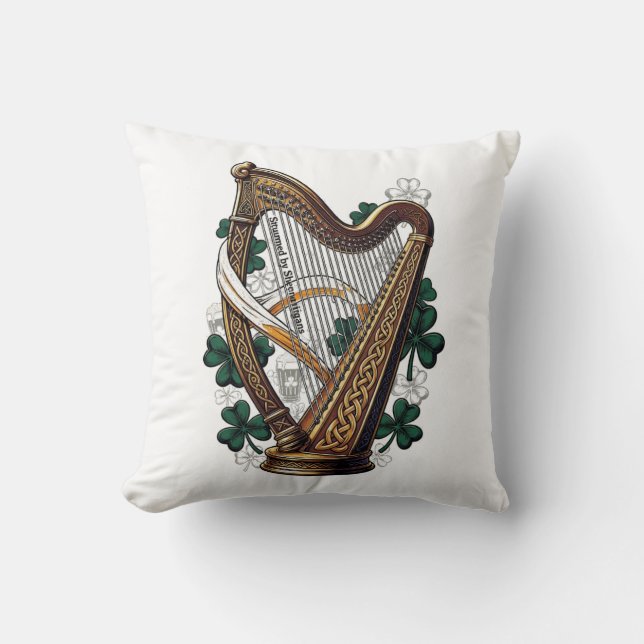 Cojín Decorativo Camiseta Emerald Harp Shenanigans  (Anverso)