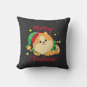 Cojín Decorativo Camiseta esencial de Navidad Pomerania Feliz Navid