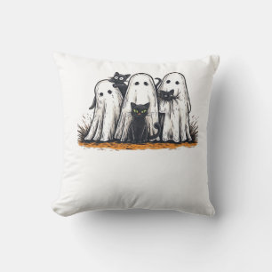 Cojín Decorativo Camiseta esencial divertida de gato negro y fantas
