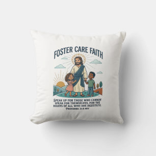Cojín Decorativo Camiseta gráfica de adopción y cuidado de Jesús Cr