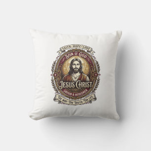 Cojín Decorativo Camiseta Gráfica de Antigüedades Jesús Arte Cristi