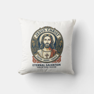 Cojín Decorativo Camiseta gráfica de aseo masculino de Jesús Barber