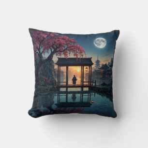 Cojín Decorativo Camiseta gráfica de bosque nocturno místico