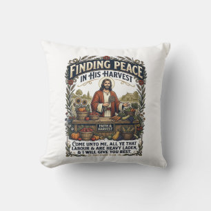 Cojín Decorativo Camiseta gráfica de comida hecha a mano Jesus Farm