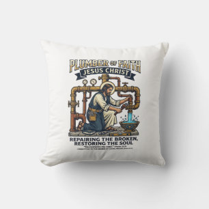 Cojín Decorativo Camiseta Gráfica de Jesús Fontanero Arte Cristiano
