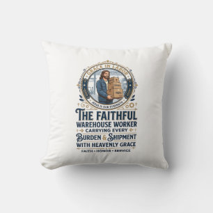 Cojín Decorativo Camiseta gráfica de logística de almacén de Jesús