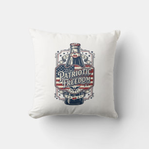 Cojín Decorativo Camiseta gráfica retro de soda de cereza patriótic