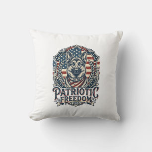 Cojín Decorativo Camiseta gráfica vectorial de pastor alemán patrió