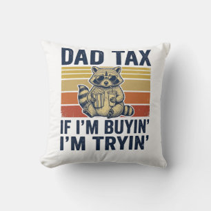 Cojín Decorativo Camiseta gráfica vintage de mapache Funny Dad Tax_