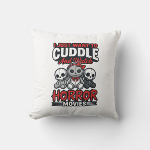 Cojín Decorativo Camiseta Gráfica Vintage de Terror Lindo para Acur