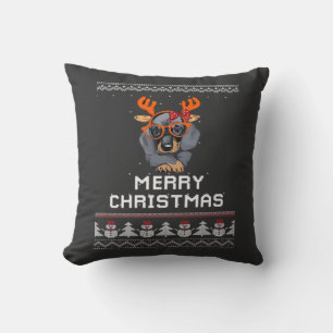 Cojín Decorativo Camiseta holgada con suéter de Navidad para Dachsh
