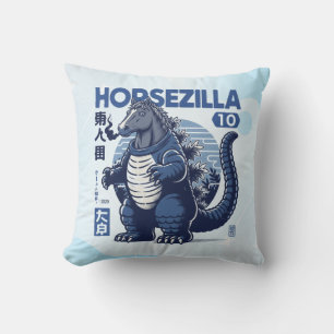Cojín Decorativo Camiseta Horsezilla Arte de Caballo Monstruo Gig