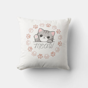 Cojín Decorativo Camiseta infantil de círculo de huellas de gatito
