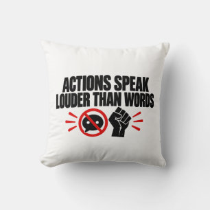 Cojín Decorativo Camiseta 'Las Acciones Hablan Más Que Las Palabras