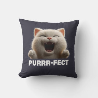 Cojín Decorativo Camiseta Meme de Gato Divertido PURRR-FECTO