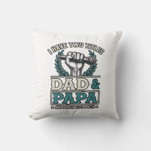Cojín Decorativo Camiseta Micrófono Vintage Títulos Papá y Papá Roc