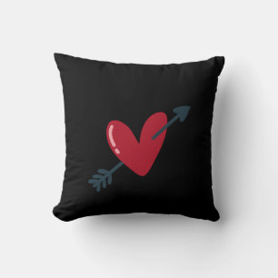 Cojín Decorativo Camiseta Minimalista de San Valentín con Corazón y