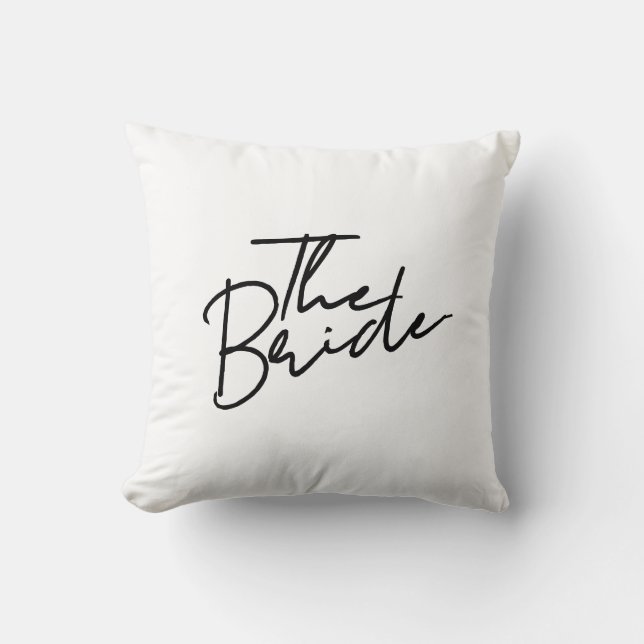 Cojín Decorativo Camiseta moderna de la novia (Anverso)