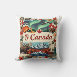 Cojín Decorativo Camiseta Patriótica Vintage – Collage de O Canadá