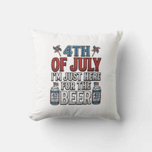 Cojín Decorativo Camiseta Patriótica Vintage de Cerveza del 4 de Ju