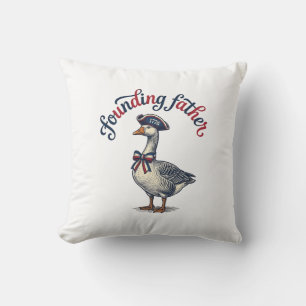 Cojín Decorativo Camiseta Patriótica Vintage Padre Fundador Ganso D