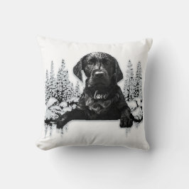 Cojín Decorativo Camiseta pervertida de Labrador Negro