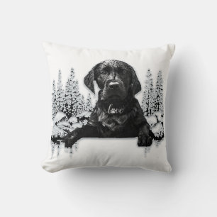 Cojín Decorativo Camiseta pervertida de Labrador Negro