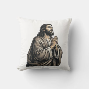Cojín Decorativo Camiseta religiosa de hombre orando con grabado vi