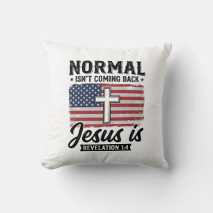 Cojín Decorativo Camiseta Revelación de Jesús No Volverá Lo Normal_